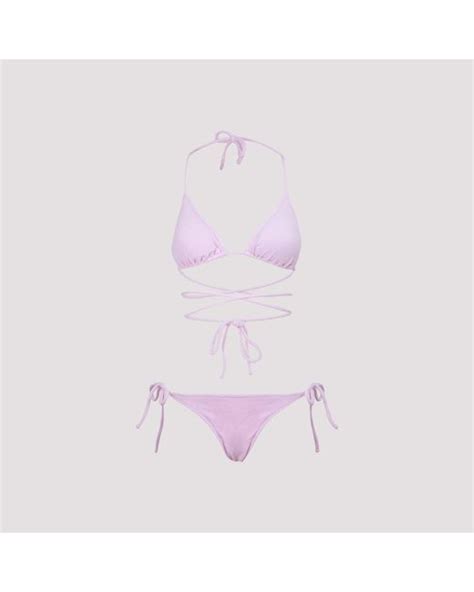 Reina Olga Synthetic Miami Halterneck Bikini Set In Pink Lyst UK