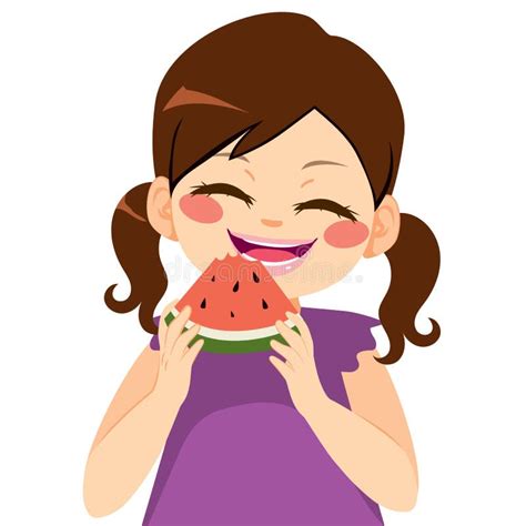 Kid Eating Watermelon Stock Illustration Illustration Of Childhood