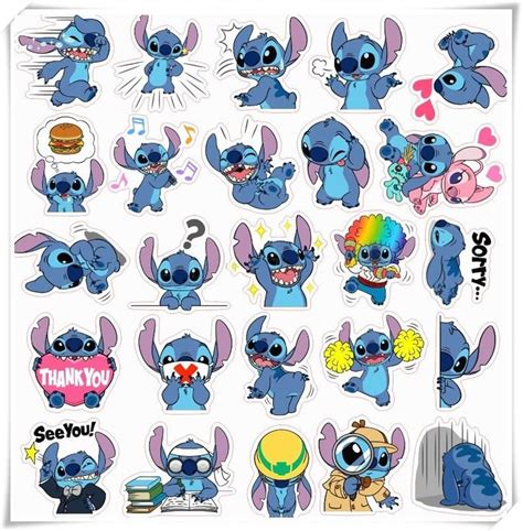 40 Unids Stitch Sticker Pack Anime Stickers Decorative Etsy
