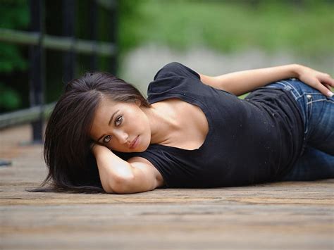 Just Lying Around Female Models Cowgirl Ranch Outdoors Women Brunettes Hd Wallpaper