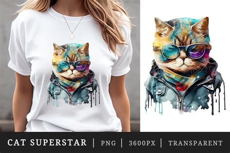 Watercolor Cool Cat Graphic By Tati Design · Creative Fabrica