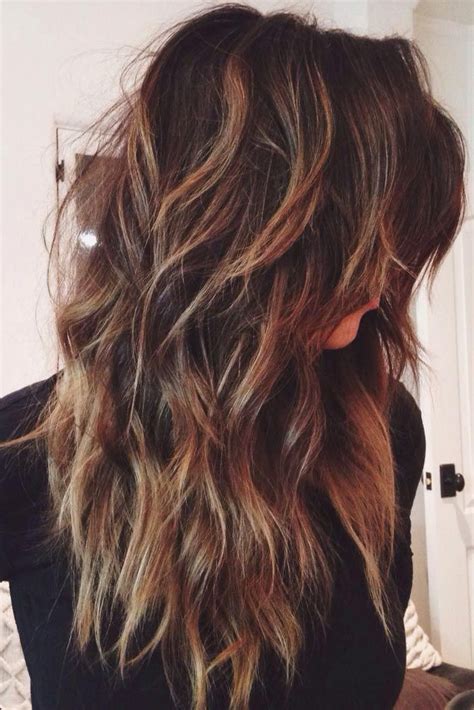 Long layered hairstyle with golden balayage. 20 Glamorous Long Layered Hairstyles for Women - Haircuts ...