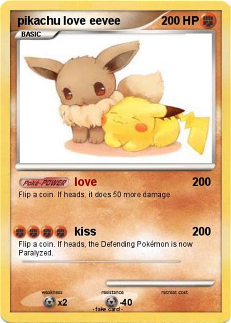 Pokémon Pikachu Love Eevee Love My Pokemon Card