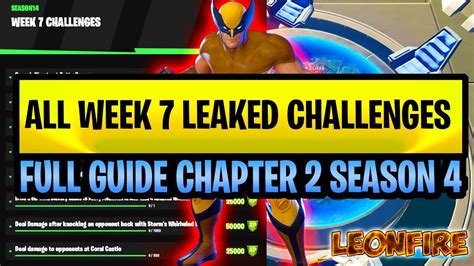 All Leaked Week 7 Season 4 Challenges Fortnite Season 4 Easy