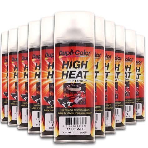 12 Cans Dupli Color High Heat Ceramic Paint Clear 340g Dh1616