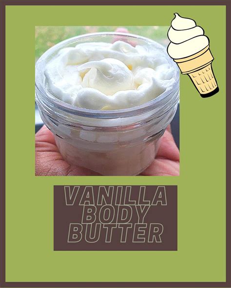 Vanilla Body Butter Whipped Body Butter Moisturizing Etsy