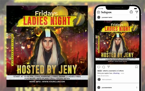 Friday Night Ladies Party Flyer Template Templatemonster