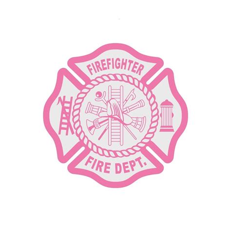 Firefighter Pink Fire Dept Reflective Decal Sticker Maltese Etsy