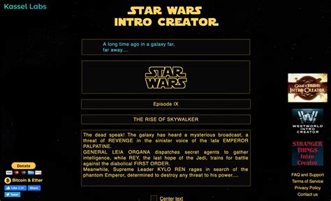 Star Wars Intro Creation Intro Creator Star Wars Opening Crawl Star