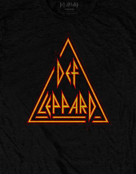 Def Leppard T Shirt Classic Triangle Band Logo New Official Mens Black