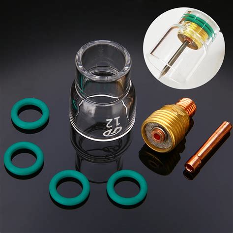 Pcs Set Pyrex Glass Cup Kit Stubby Collets Body Gas Lens Tig