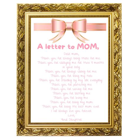 Kids T To Mom A Letter To Mom A Letter For Mom Dear Mom Etsy