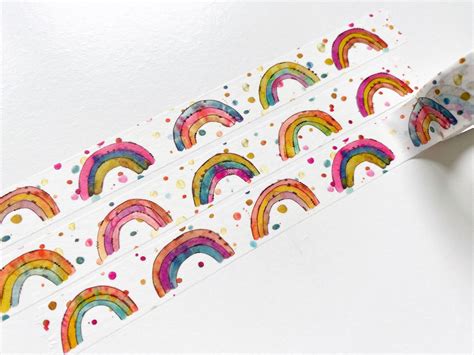 Rainbow Washi Tape Rainbows Art Journaling Planner Etsy
