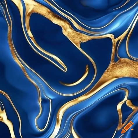 Navy Blue And Gold Marble Pattern