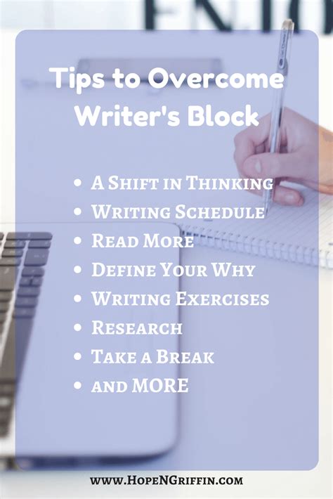 Overcoming Writers Block 12 Tips To Make Today Count Hope N Griffin Overcoming Writers