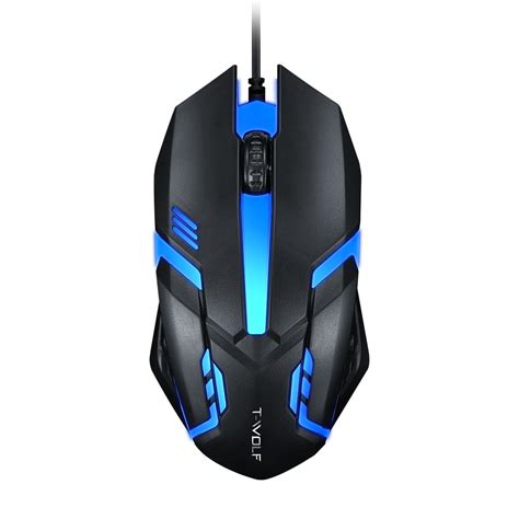 T Wolf V1 Wired Gaming Mouse 3 Button 7 Colorful Backlight 1200 Dpi