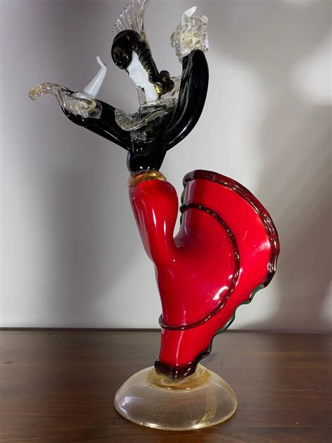 Venetian Murano Glass Flamenco Dancer Figurine 1950 For Sale At 1stdibs Murano Glass Figures