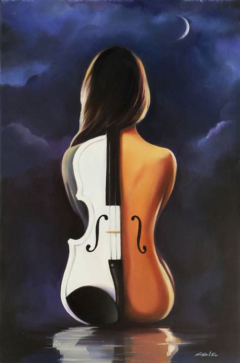 White Violin Nude Female Painting By Galya Bukova Saatchi Art