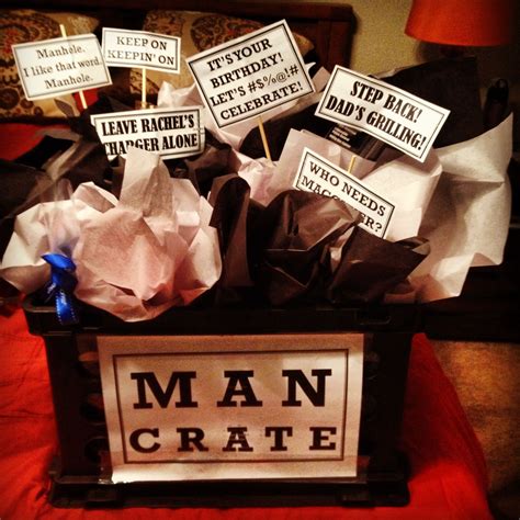I hope the day is full of joy and love. Birthday gift for my husband. Gift basket for guys... Aka ...