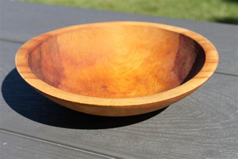 Vintage Wood Bowl Solid Maple Wood Dough Bowl