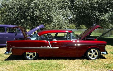 1955 Chevrolet Bel Air Sport Coupe Modified Red Rh Side Classic