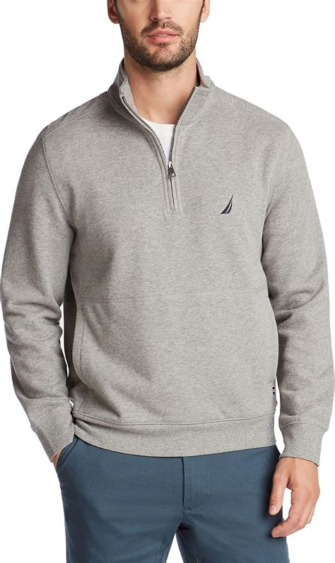 Nautica Mens Classic Fit Quarter Zip Fleece Pullover Shirt Amazonca