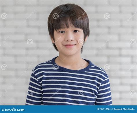 Portrait Of Cute Young Kid Asian Boy With Smile Face Stock Image