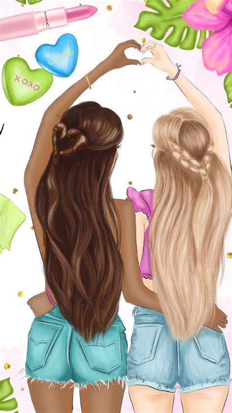 Pin By Sofía On Wallpapers Iphone Best Friend Drawings Bff Drawings