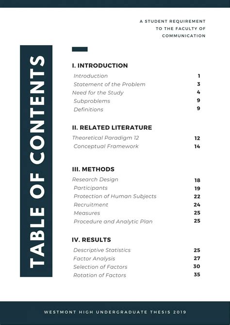 Table Of Content Template ~ Addictionary