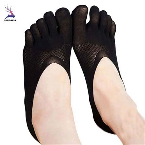 Doudoulu Fashion New Arrival Five Toe Sock Slippers Invisibility For Solid Color Socks Five