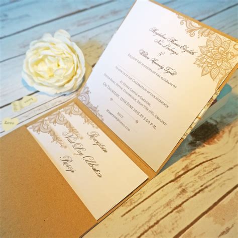 Rustic Lace Kraft Pocketfold Wedding Invitations - BlueBird Wedding ...