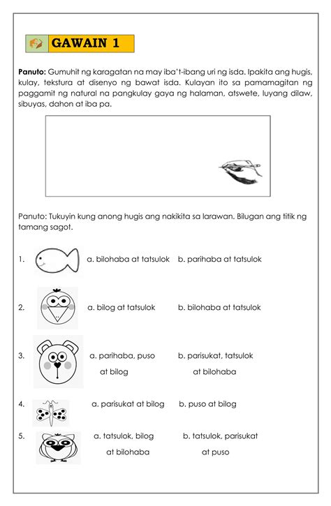 Mapeh 2 Q2 Week 2 Arts Interactive Worksheet Edform