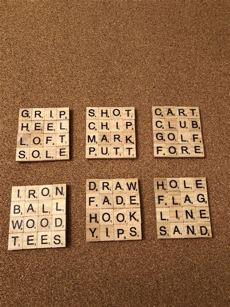Golf Themed Scrabble Tile Coasters Scrabble Crafts Scrabble Tiles