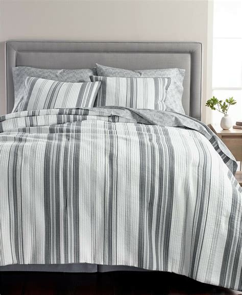 Martha Stewart Collection Ridge Stripe Cotton 8 Pc Comforter Set