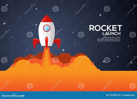 Rocket Launch Illustration Product Business Launch Concept Design Ship