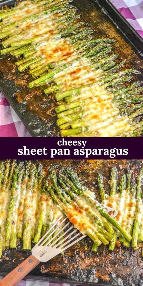 Drizzle the heavy cream over the asparagus and sprinkle with the mozzarella and parmesan cheese. Garlic roasted cheesy sheet pan asparagus | Recipe (With ...