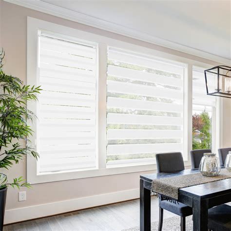 One part stylish blockout roller blind, one part practical sunscreen. Cordless Window Roller Shades Free-Stop Dual Layer Zebra ...