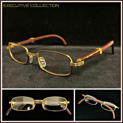 Mens Sophisticated Classy Elegant Exotic Clear Lens Eye Glasses Gold