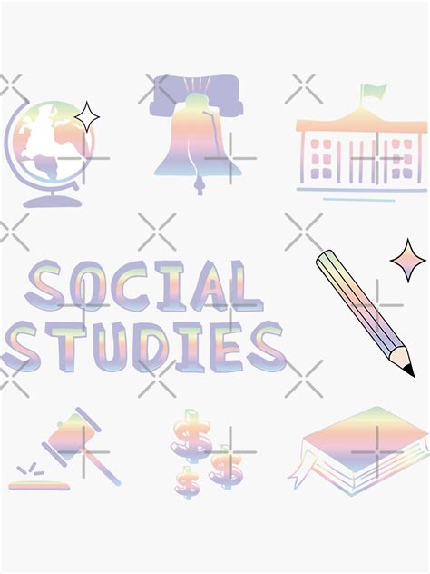 Pastel Rainbow Social Studies Subject Pack Sticker For Sale By The