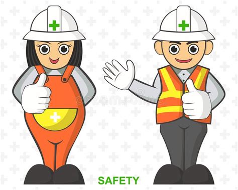 Safety Boy And Girl Cartoon Vector Stock Vector Illustration Of