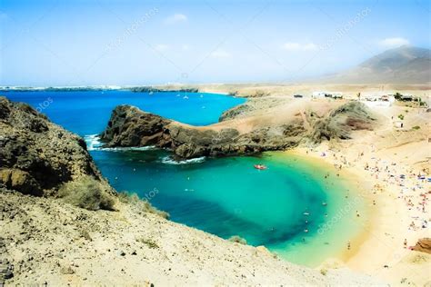 View At Bay Of Papagayo Beach Playa De Papagayo Lanzarote Stock Photo By Curioso Travel