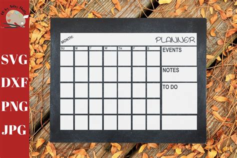 Monthly Planner Template svg, Dry Erase Chalkboard template