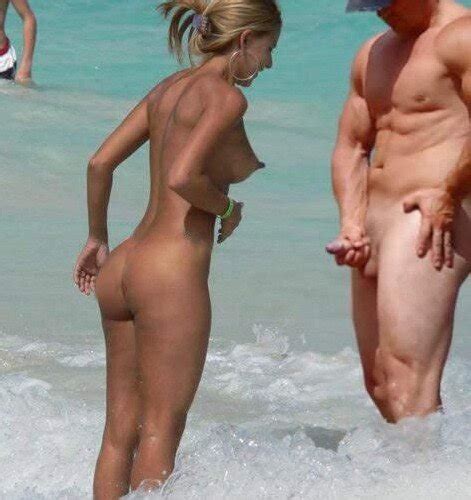 He Shows Her His Erection At The Beach Nudeshots