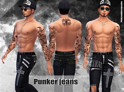Black Punker Male Jeans By Pinkzombiecupcakes At The Sims