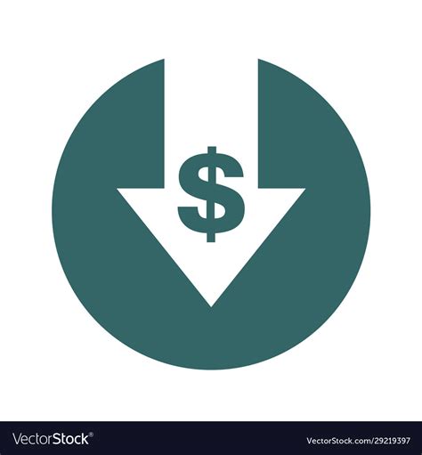 Cost Reduction Decrease Icon Symbol Image Vector Image