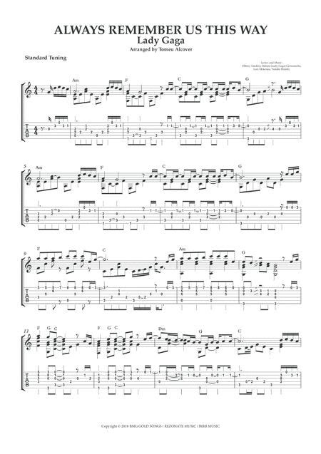 Always Remember Us This Way Easy Sheet Music Sheet Music To Download