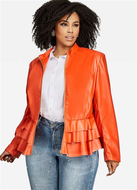 Layered Peplum Crop Leather Jacket With Images Peplum Leather Jacket Plus Size Peplum Fashion