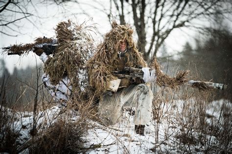 Download Weapon Sniper Rifle Winter Camouflage Soldier Military Sniper