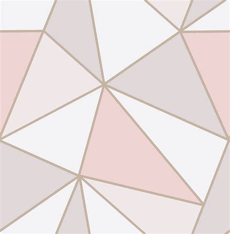 Fine Décor Apex Geometric Rose Gold Effect Smooth Wallpaper Diy At B