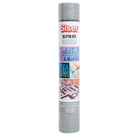 Siser Glitter Heat Transfer Vinyl 30x91cm Roll Silver Confetti